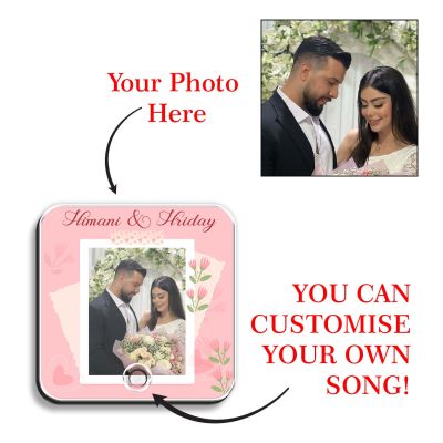 Long Distance Relationship Gift Personalised Musical Fridge Magnet with Custom Photo, Rechargeable Battery, Type-C USB Charging Memory Photo Fridge Magnet